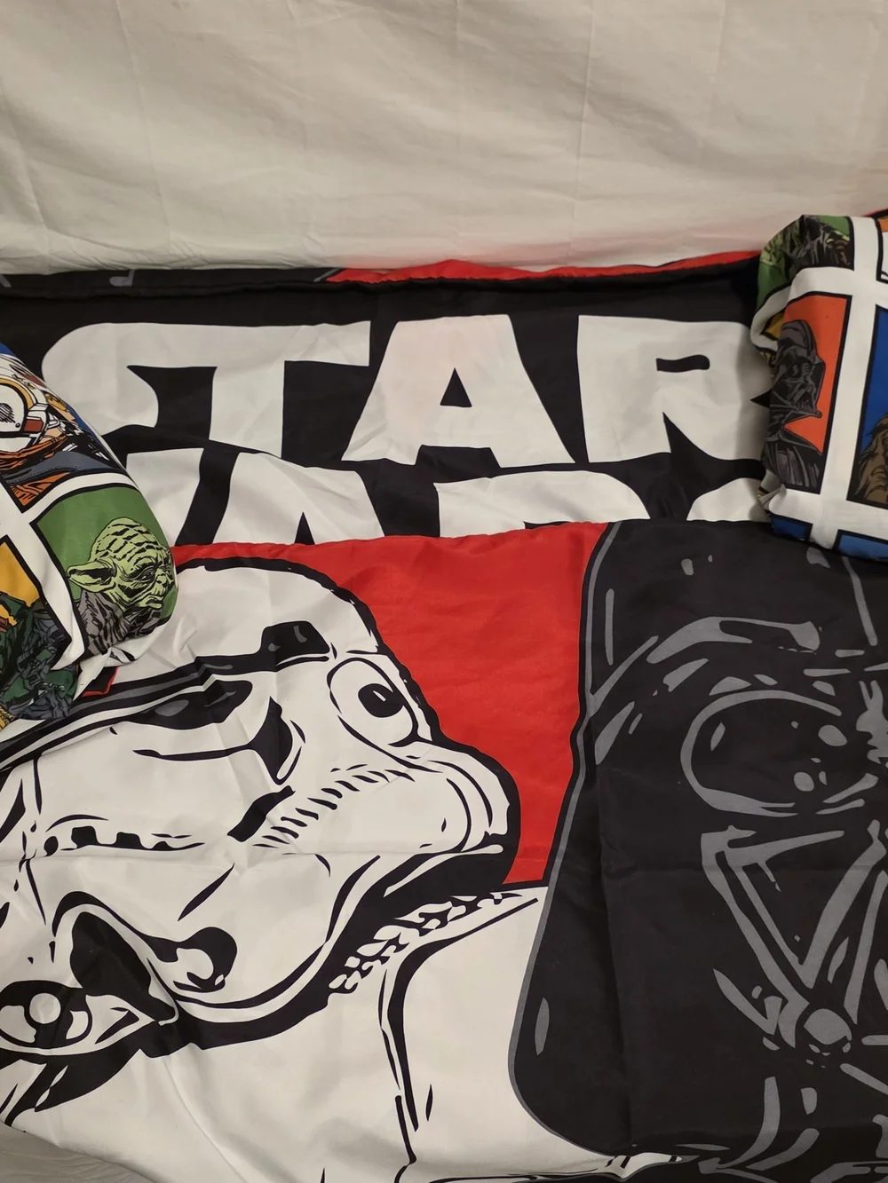 Vtg Official Star Wars Set of Bed and Fitted Sheets + 2 Pillow Cases Full Size